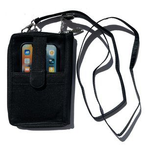 Rfid Blocking Cambridge Crossbody Phone Wallet Leather, Tuxedo Black :^)